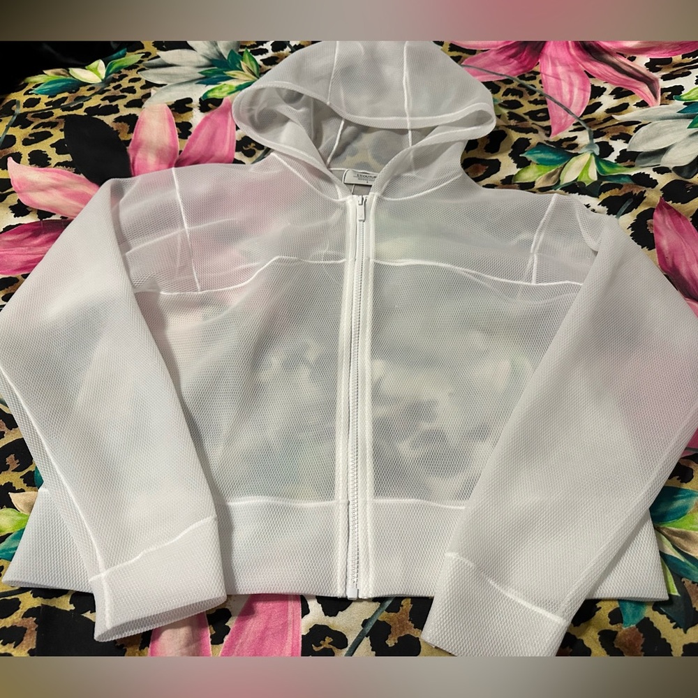 NWOT L’Couture white mesh jacket size small